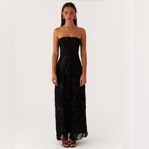 Peppermayo Black Strapless Maxi Dress
